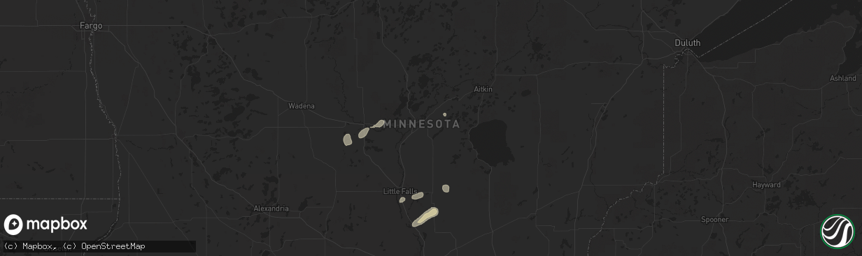 Hail map in Brainerd, MN on August 8, 2025
