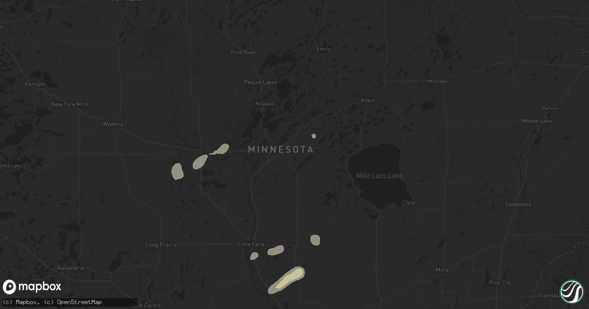 Hail map in Brainerd, MN on August 8, 2025