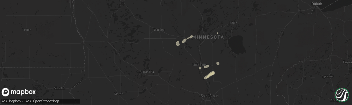 Hail map in Browerville, MN on August 8, 2025
