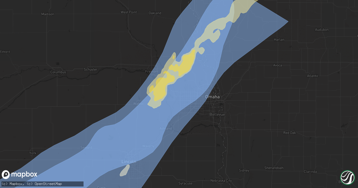Hail map in Elkhorn, NE on August 8, 2025