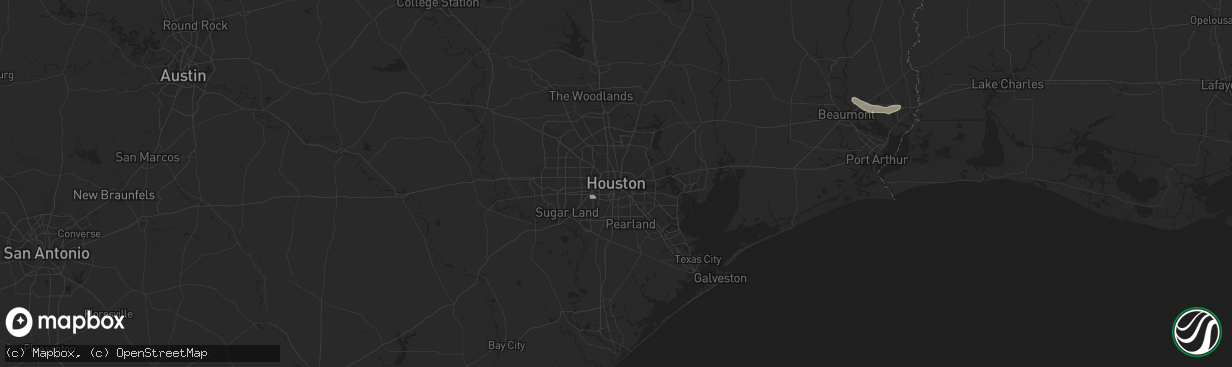 Hail map in Houston, TX on August 8, 2025