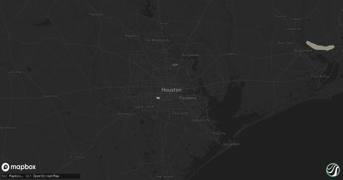Hail map in Houston, TX on August 8, 2025