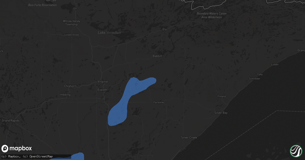 Hail map in Hoyt Lakes, MN on August 8, 2025