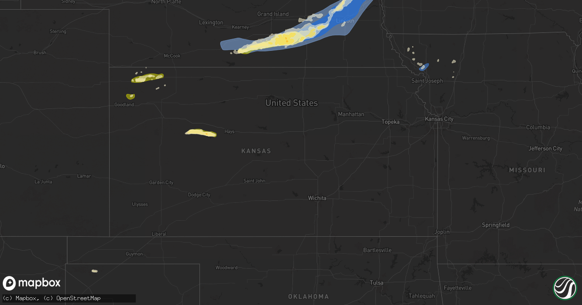 Hail map in Kansas on August 8, 2025