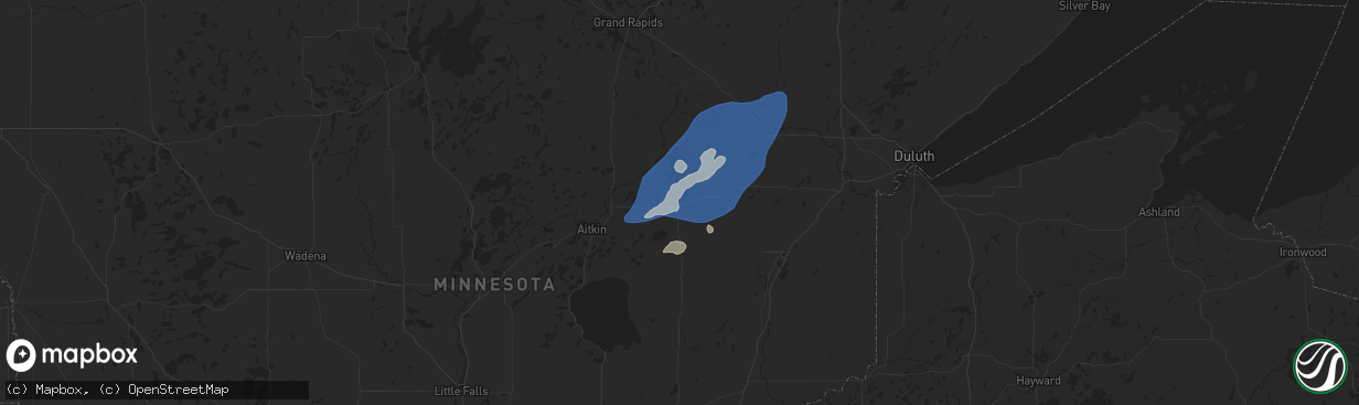 Hail map in Mcgregor, MN on August 8, 2025