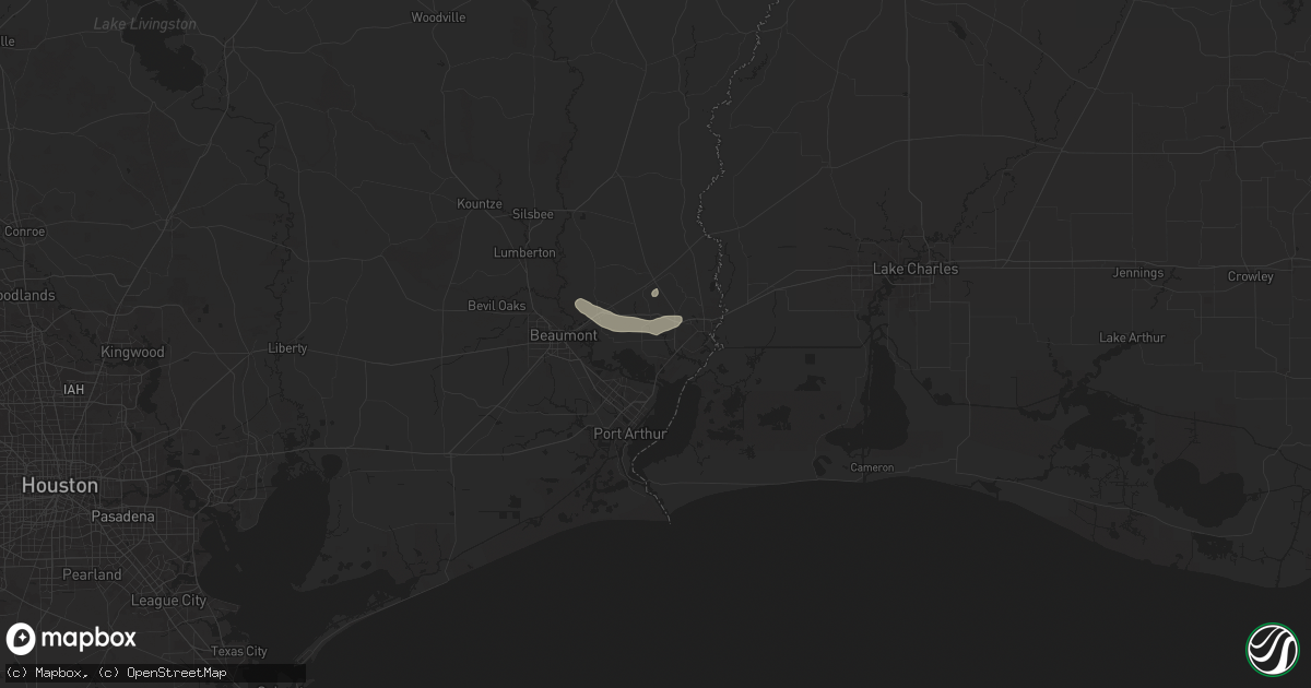 Hail map in Orange, TX on August 8, 2025