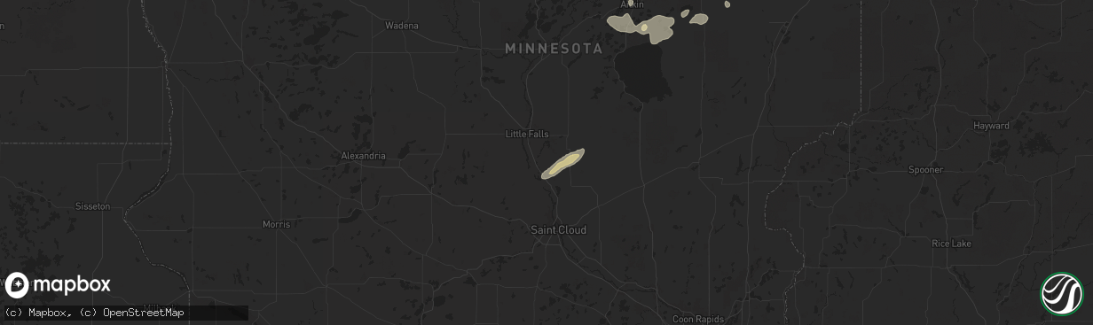 Hail map in Royalton, MN on August 8, 2025