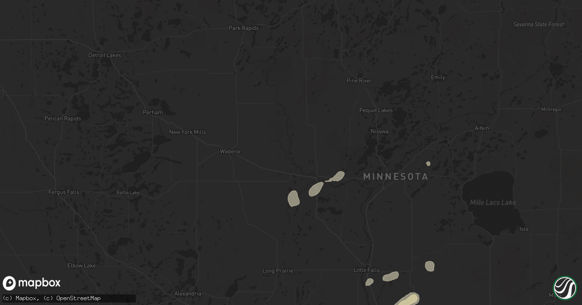 Hail map in Staples, MN on August 8, 2025