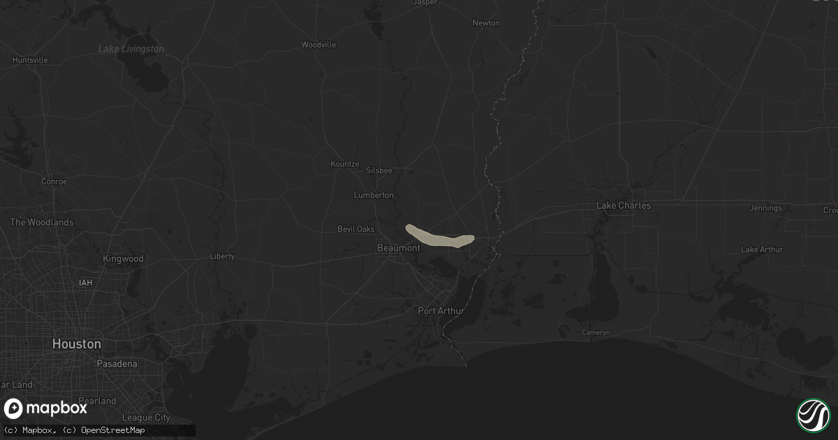Hail map in Vidor, TX on August 8, 2025