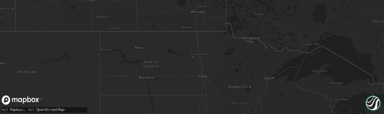 Hail map on August 8, 2025