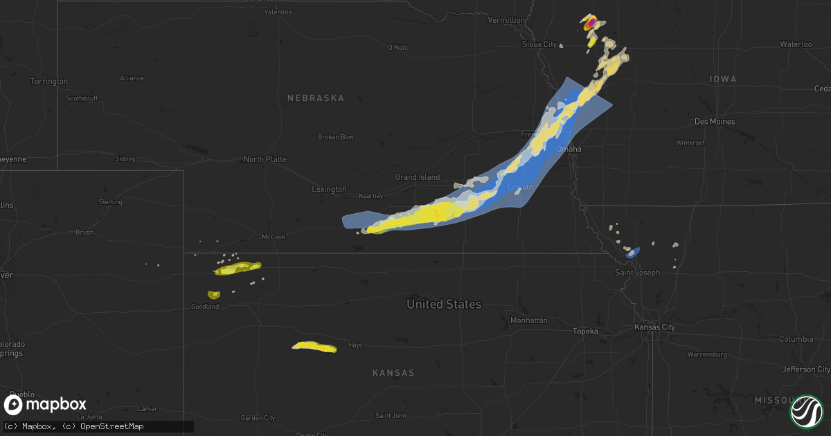 Hail map on August 8, 2025