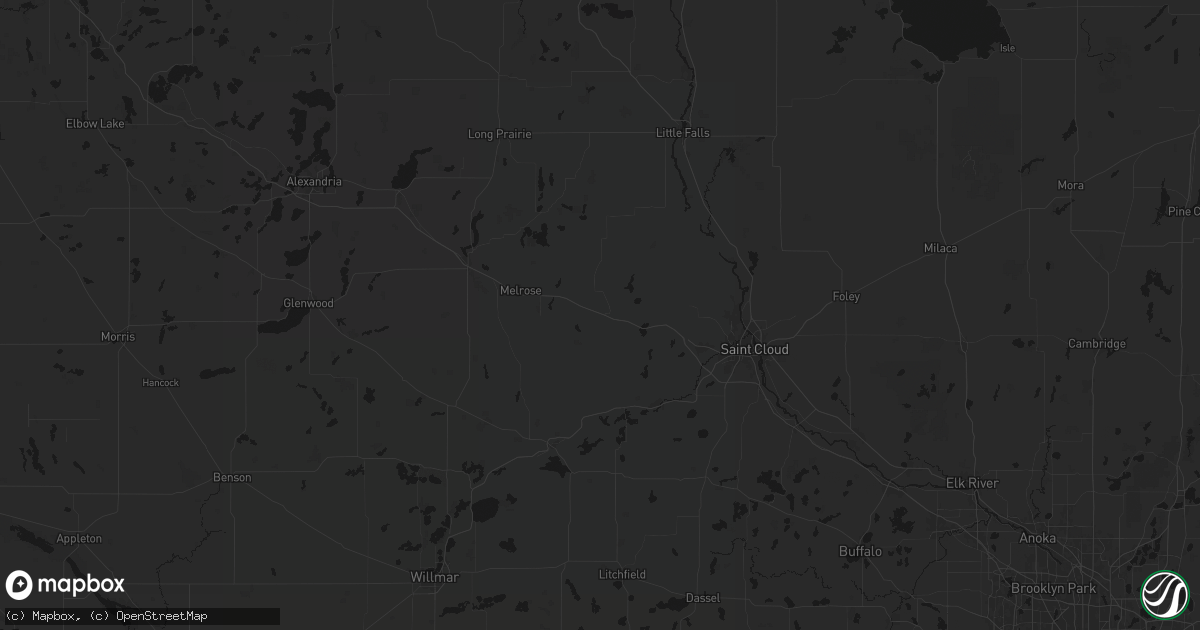 Hail map in Albany, MN on August 8, 2026