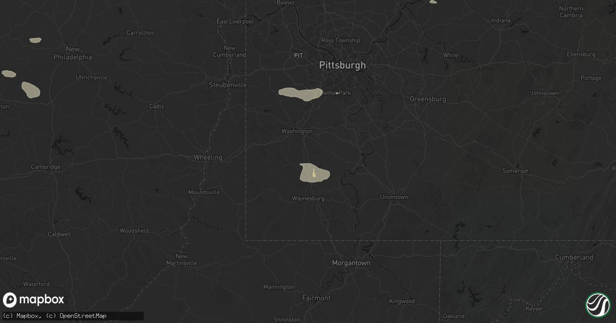 Hail map in Amity, PA on August 8, 2026