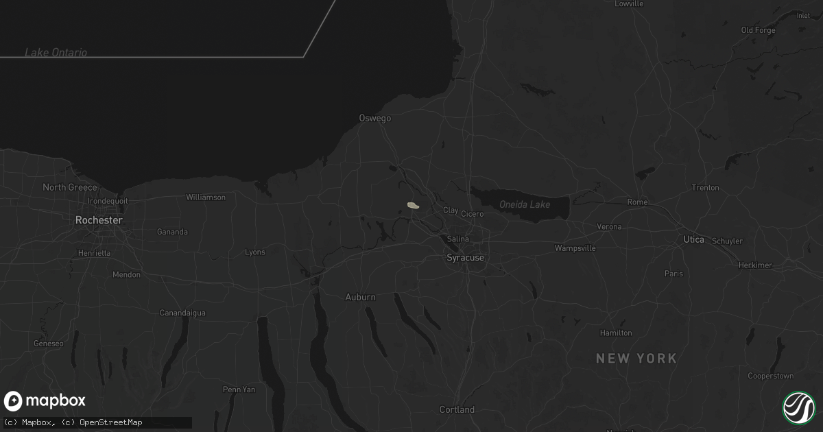 Hail map in Baldwinsville, NY on August 8, 2026