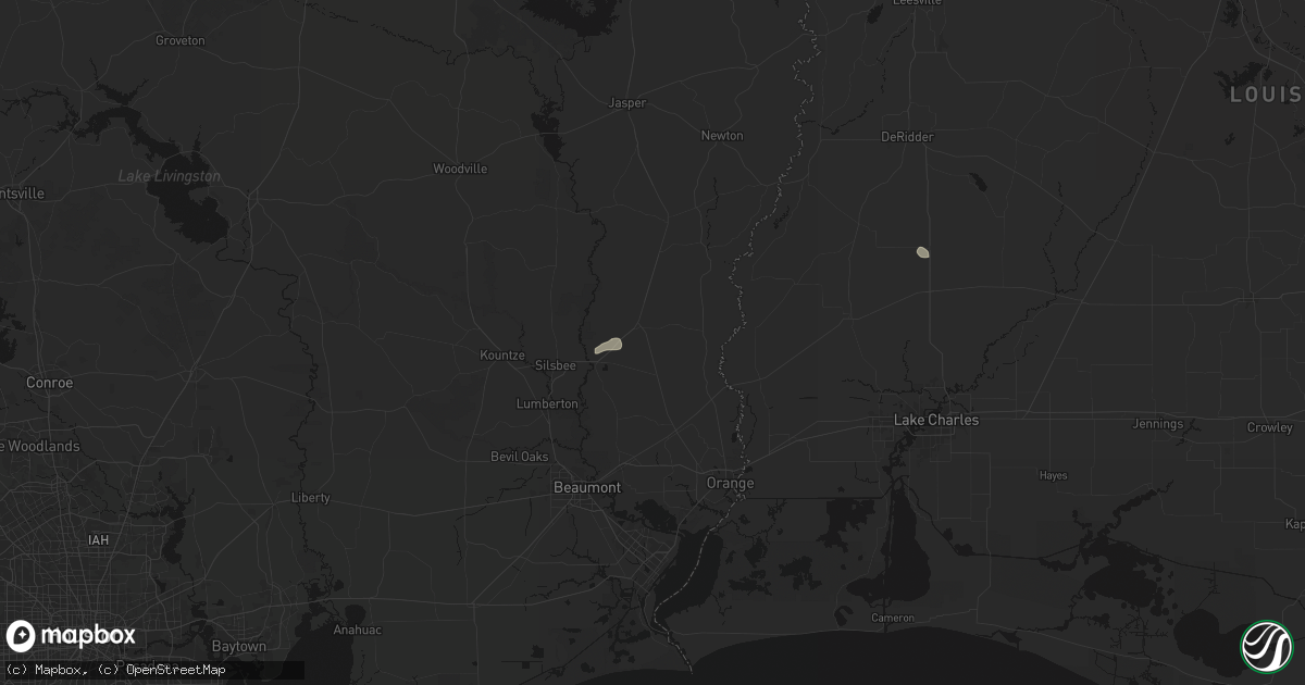 Hail map in Buna, TX on August 8, 2026