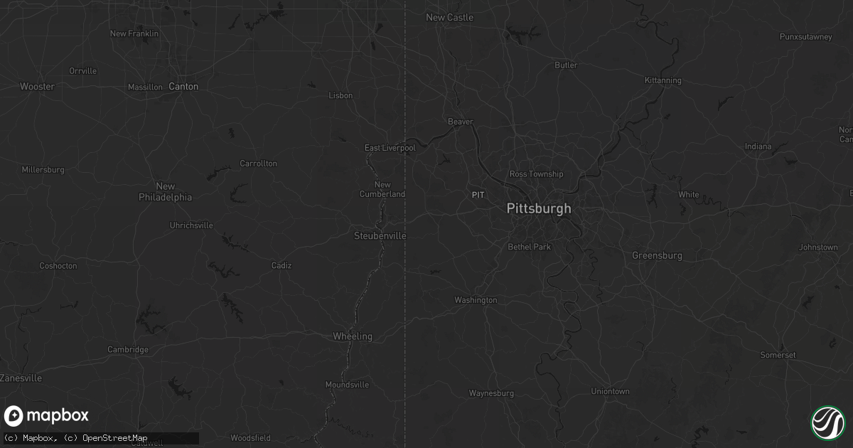 Hail map in Burgettstown, PA on August 8, 2026