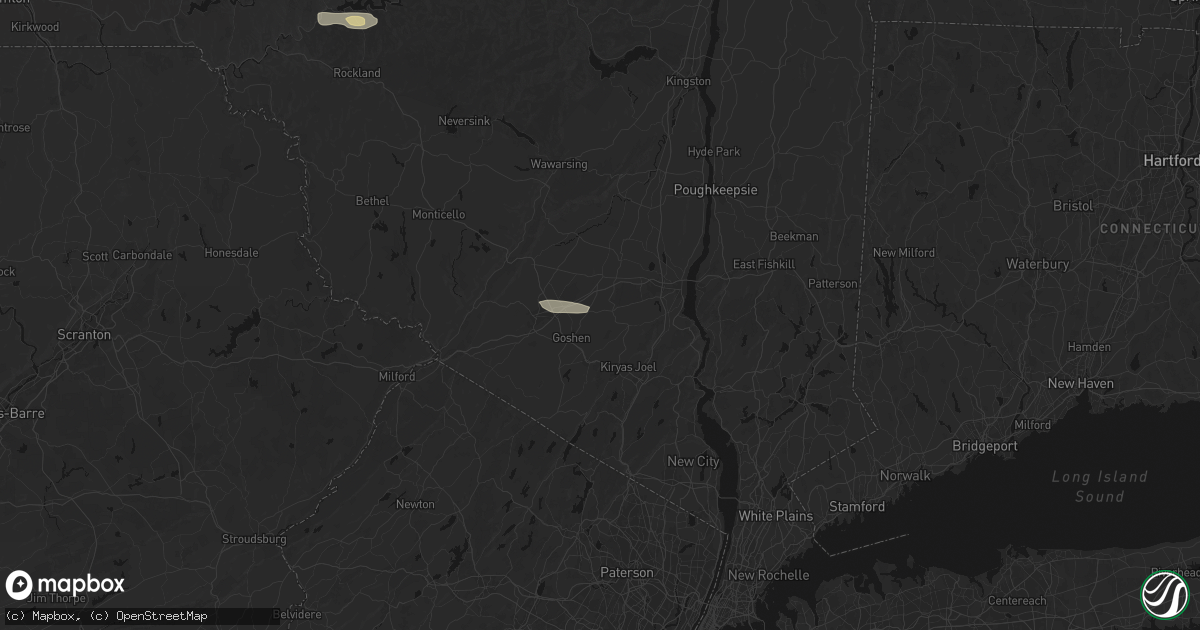 Hail map in Campbell Hall, NY on August 8, 2026