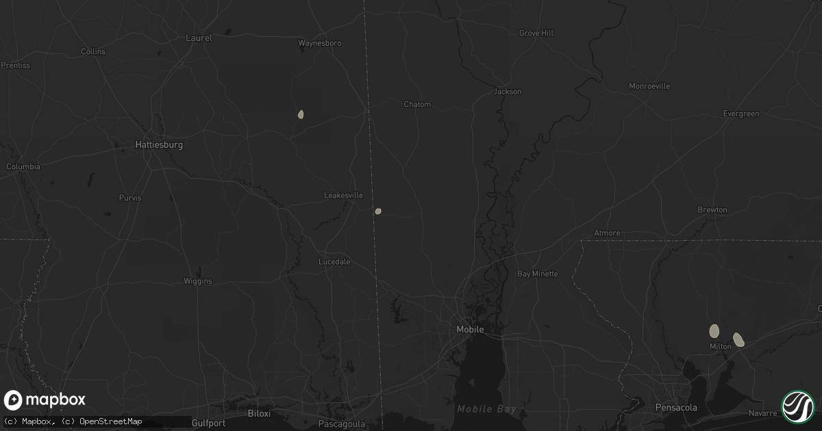 Hail map in Citronelle, AL on August 8, 2026