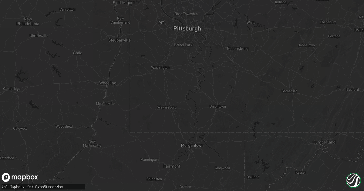 Hail map in Clarksville, PA on August 8, 2026