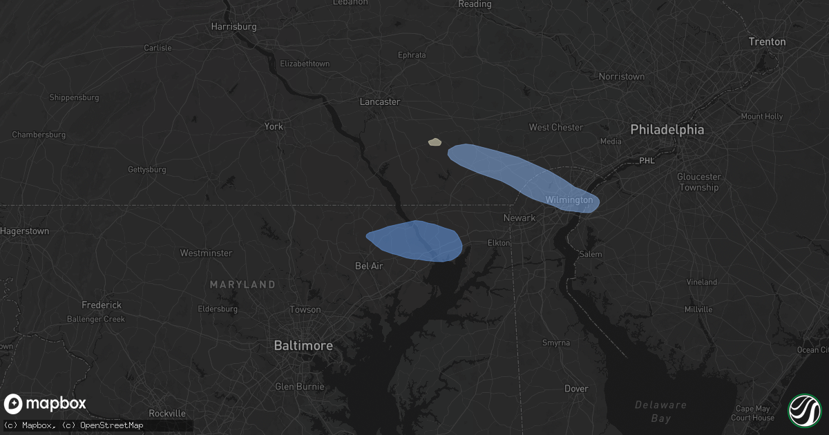 Hail map in Conowingo, MD on August 8, 2026