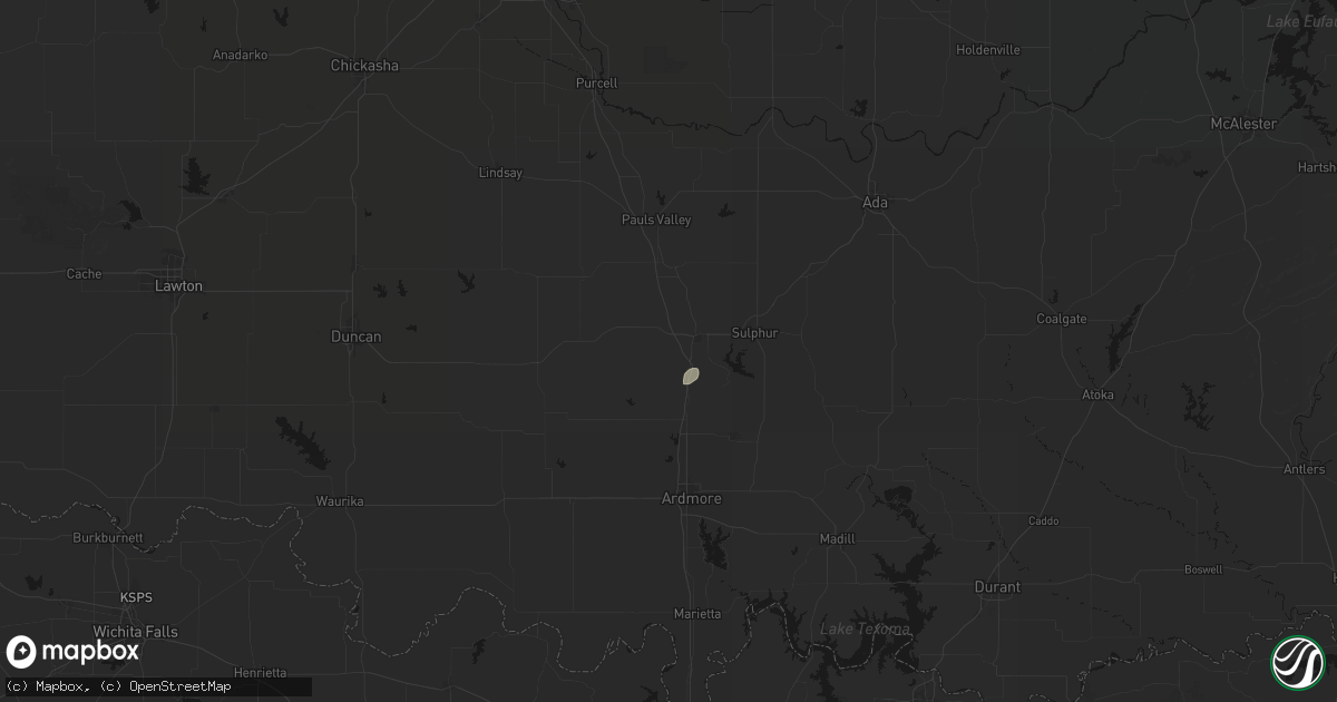 Hail map in Davis, OK on August 8, 2026