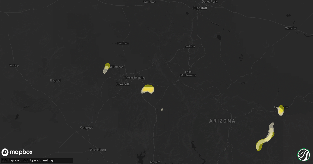 Hail map in Dewey, AZ on August 8, 2026