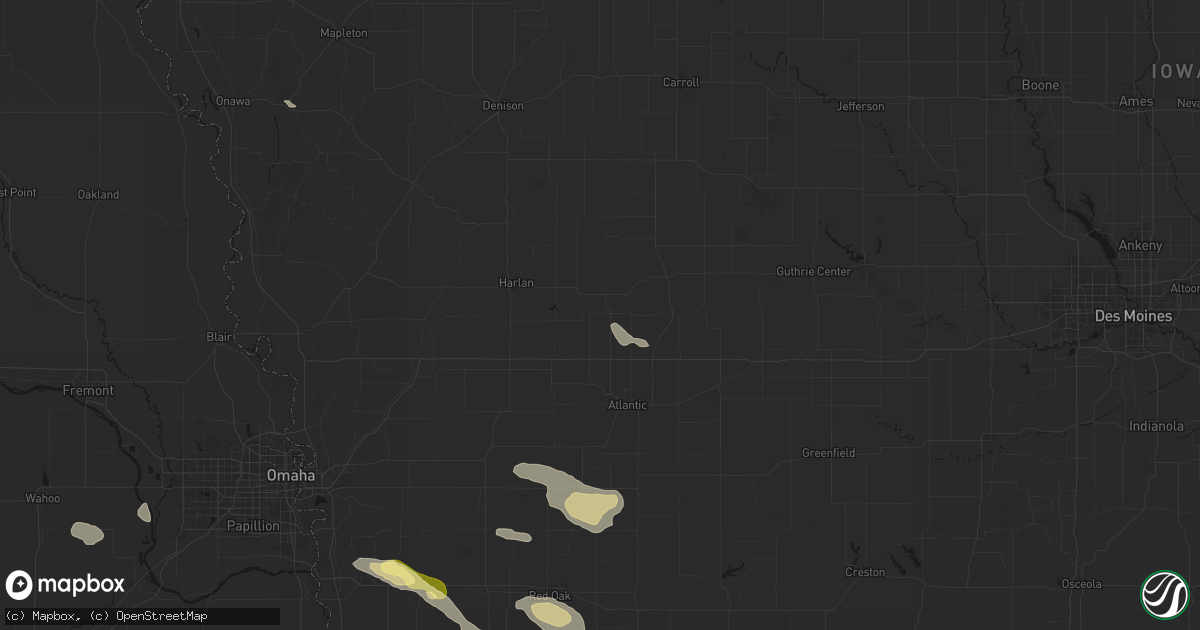 Hail map in Elk Horn, IA on August 8, 2026
