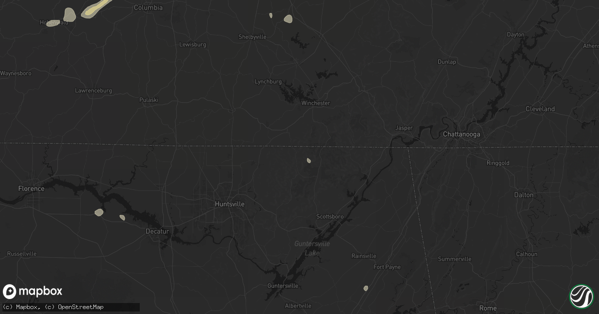 Hail map in Estillfork, AL on August 8, 2026