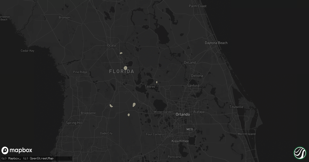 Hail map in Eustis, FL on August 8, 2026
