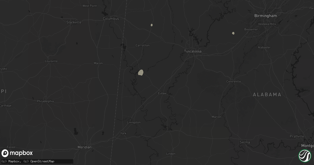 Hail map in Eutaw, AL on August 8, 2026