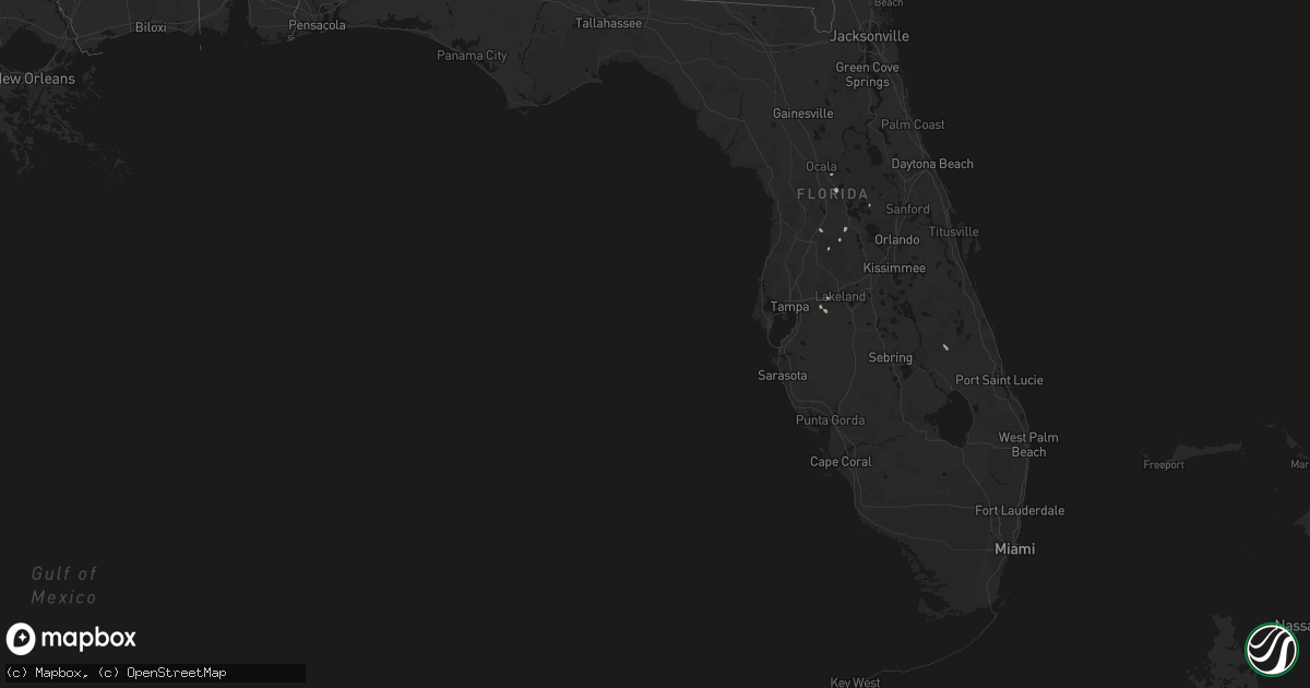 Hail map in Florida on August 8, 2026