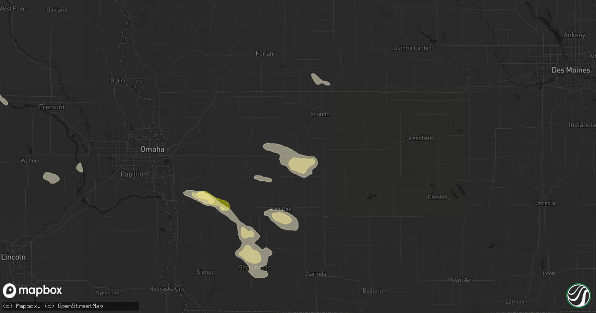 Hail map in Griswold, IA on August 8, 2026