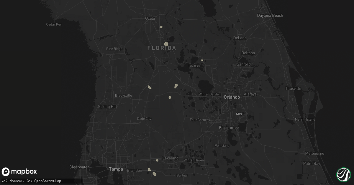 Hail map in Groveland, FL on August 8, 2026