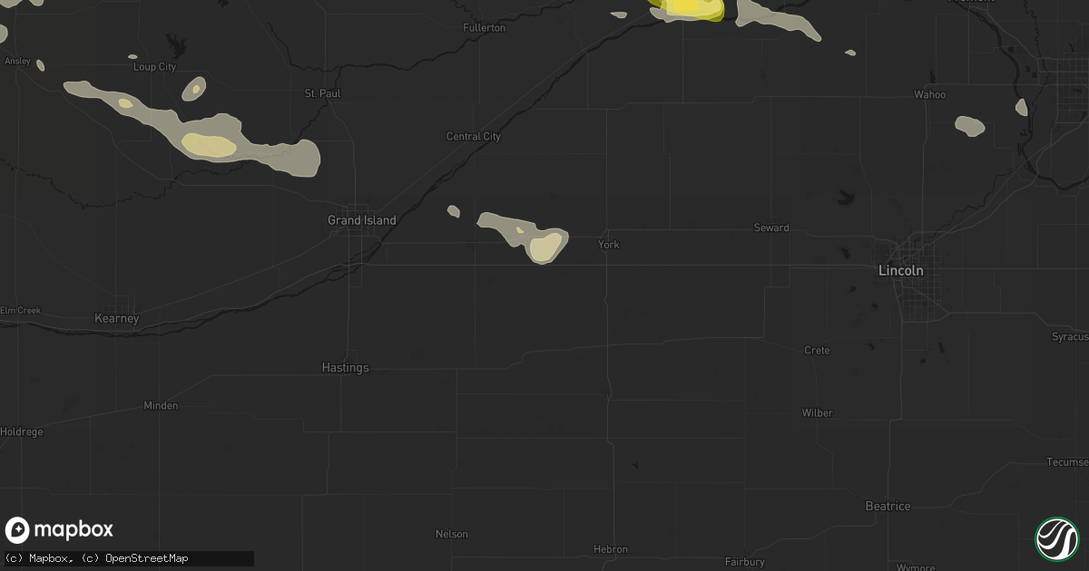 Hail map in Henderson, NE on August 8, 2026