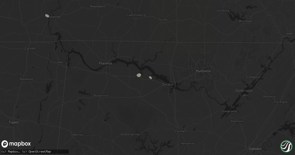 Hail map in Hillsboro, AL on August 8, 2026