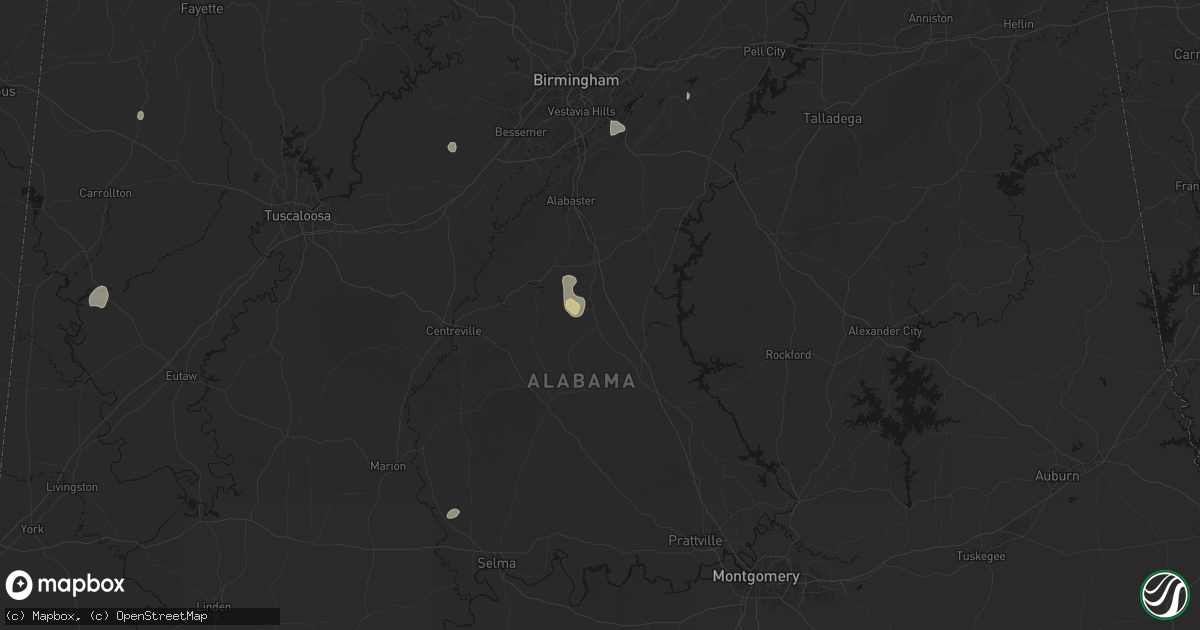 Hail map in Jemison, AL on August 8, 2026