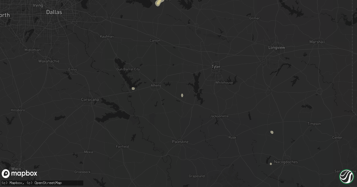 Hail map in Larue, TX on August 8, 2026