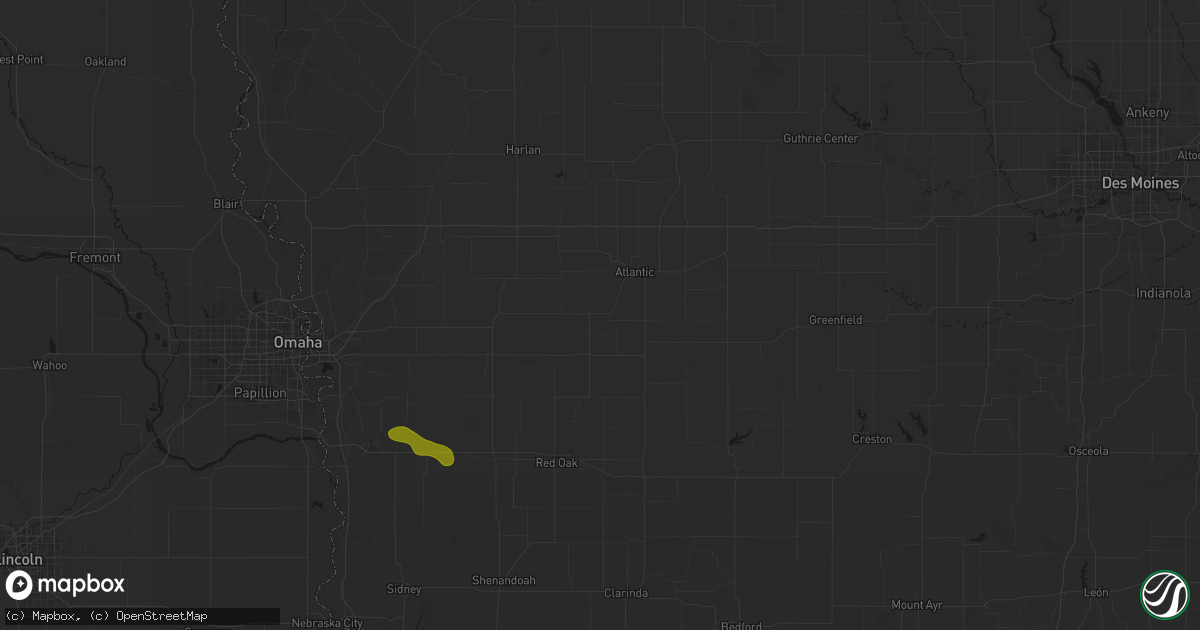 Hail map in Lewis, IA on August 8, 2026