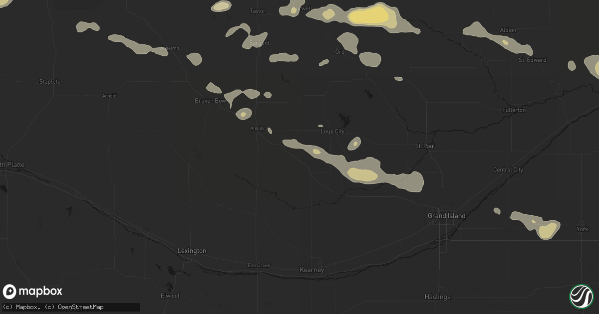 Hail map in Litchfield, NE on August 8, 2026