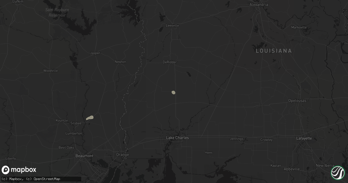 Hail map in Longville, LA on August 8, 2026