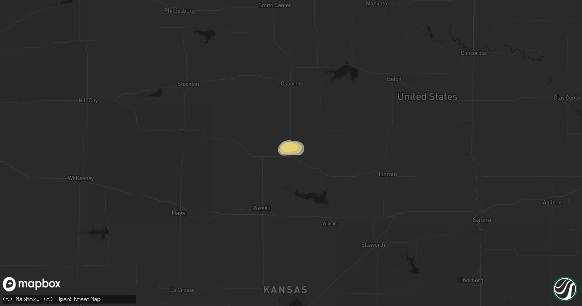 Hail map in Luray, KS on August 8, 2026