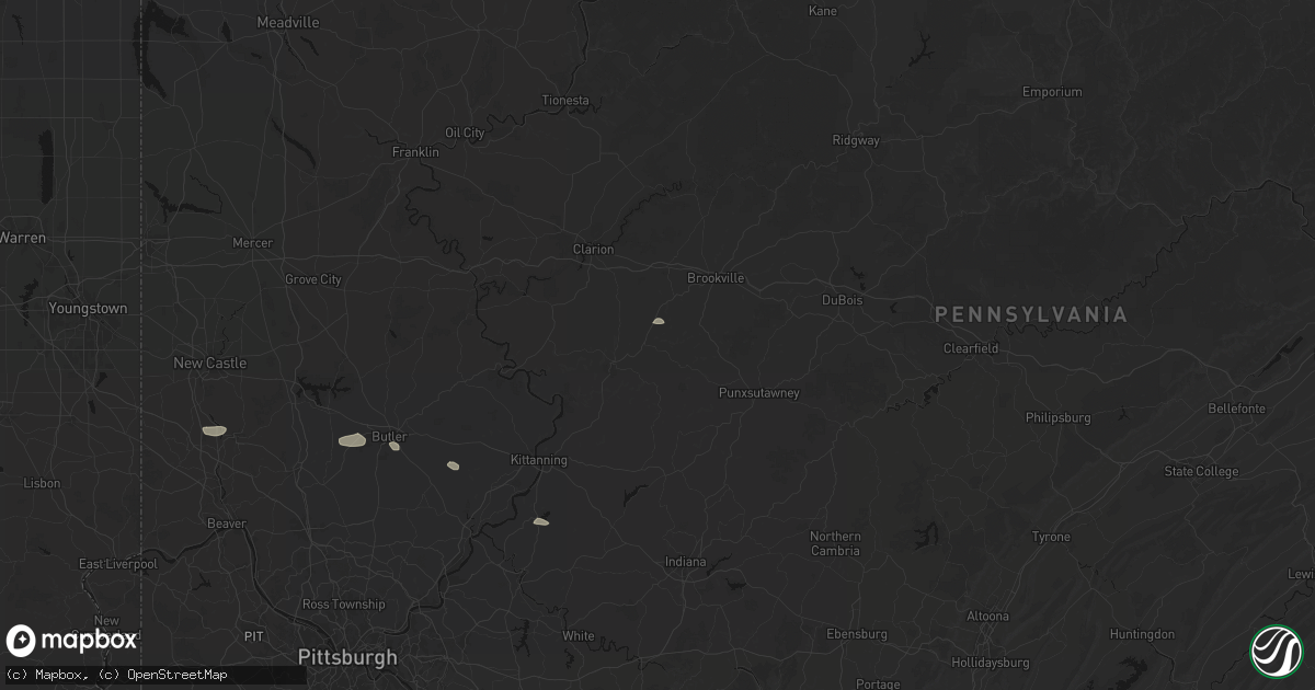 Hail map in Mayport, PA on August 8, 2026