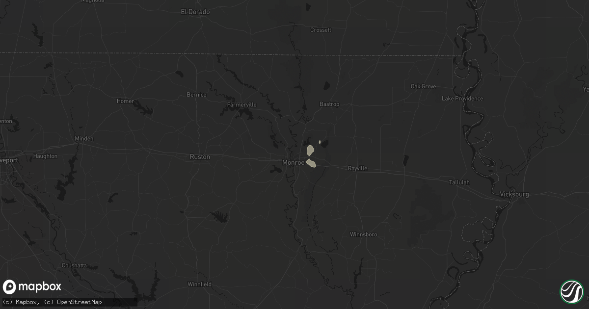 Hail map in Monroe, LA on August 8, 2026