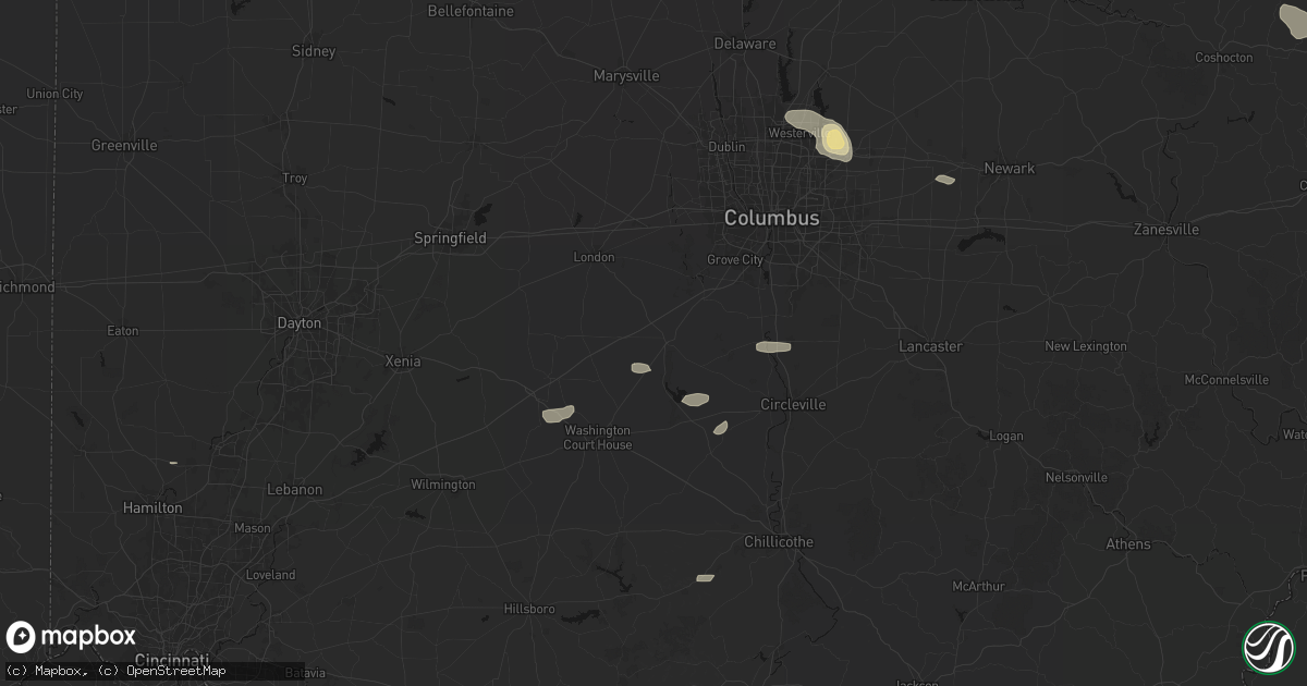 Hail map in Mount Sterling, OH on August 8, 2026