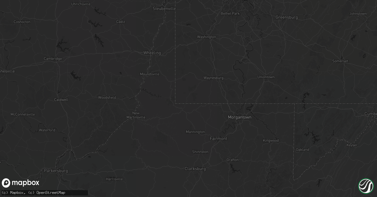 Hail map in New Freeport, PA on August 8, 2026