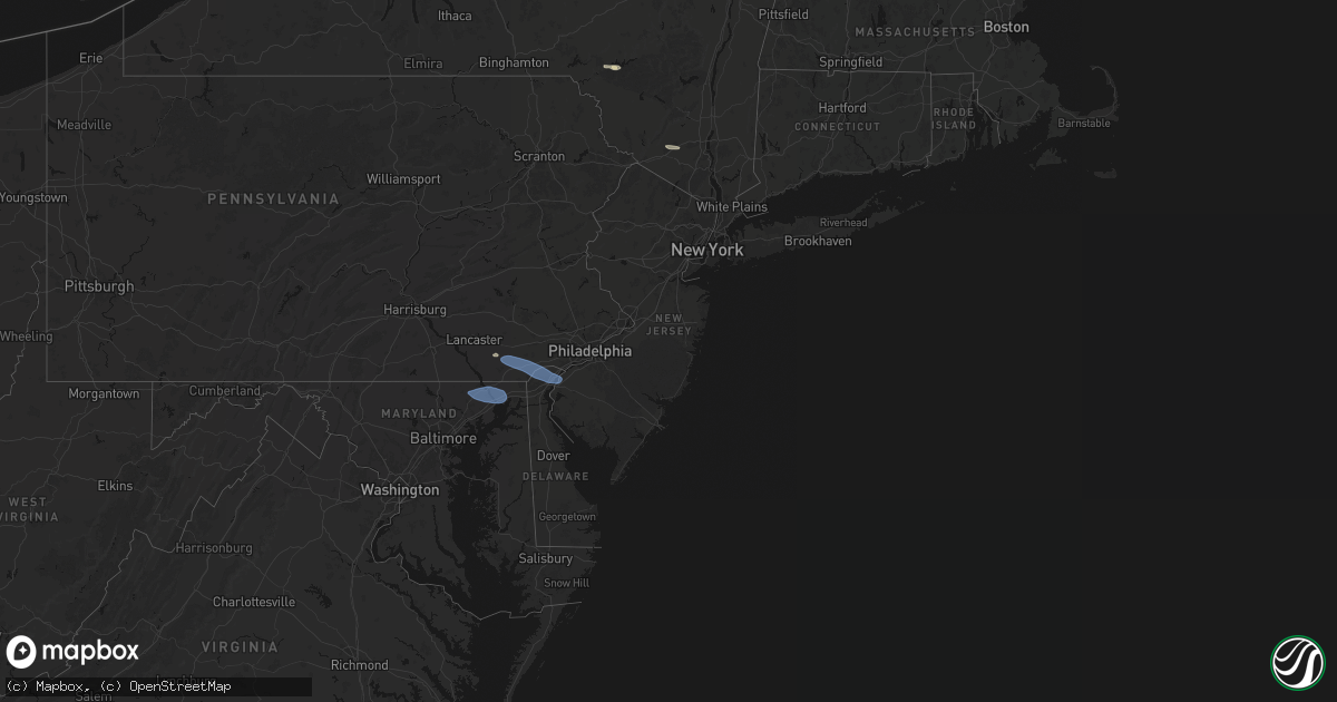 Hail map in New Jersey on August 8, 2026