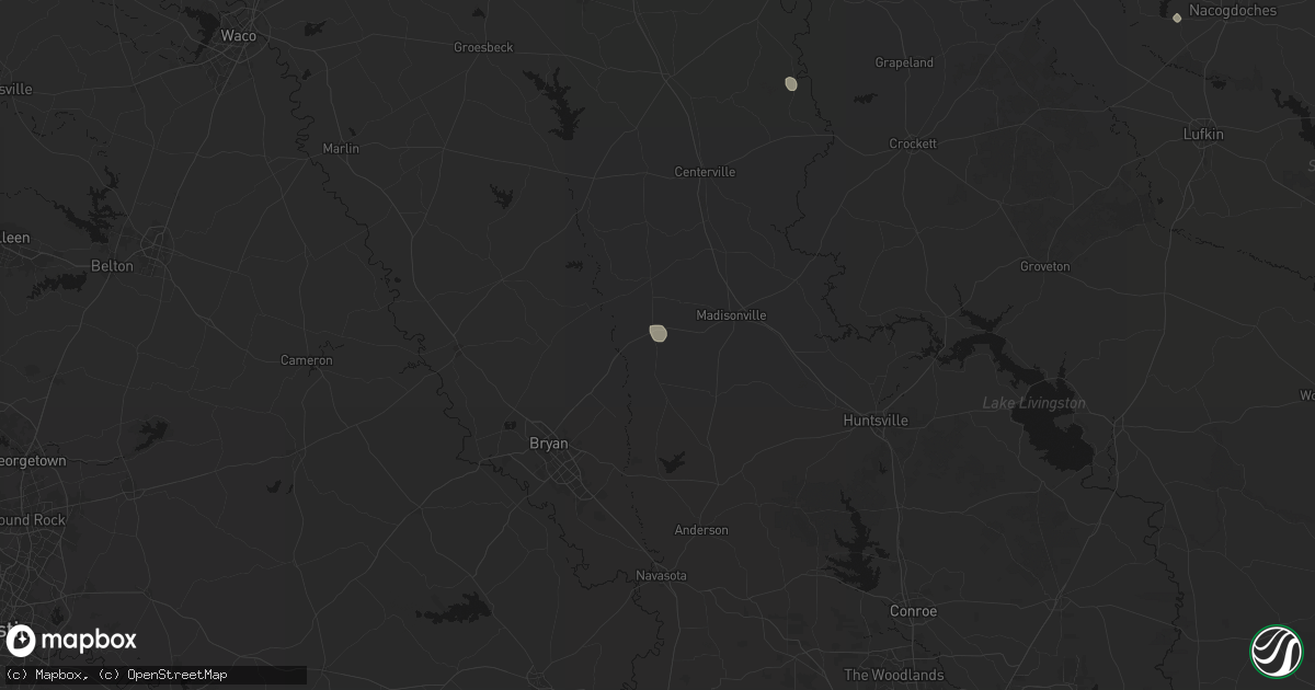 Hail map in North Zulch, TX on August 8, 2026