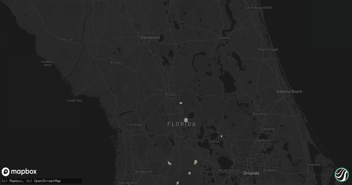 Hail map in Ocala, FL on August 8, 2026