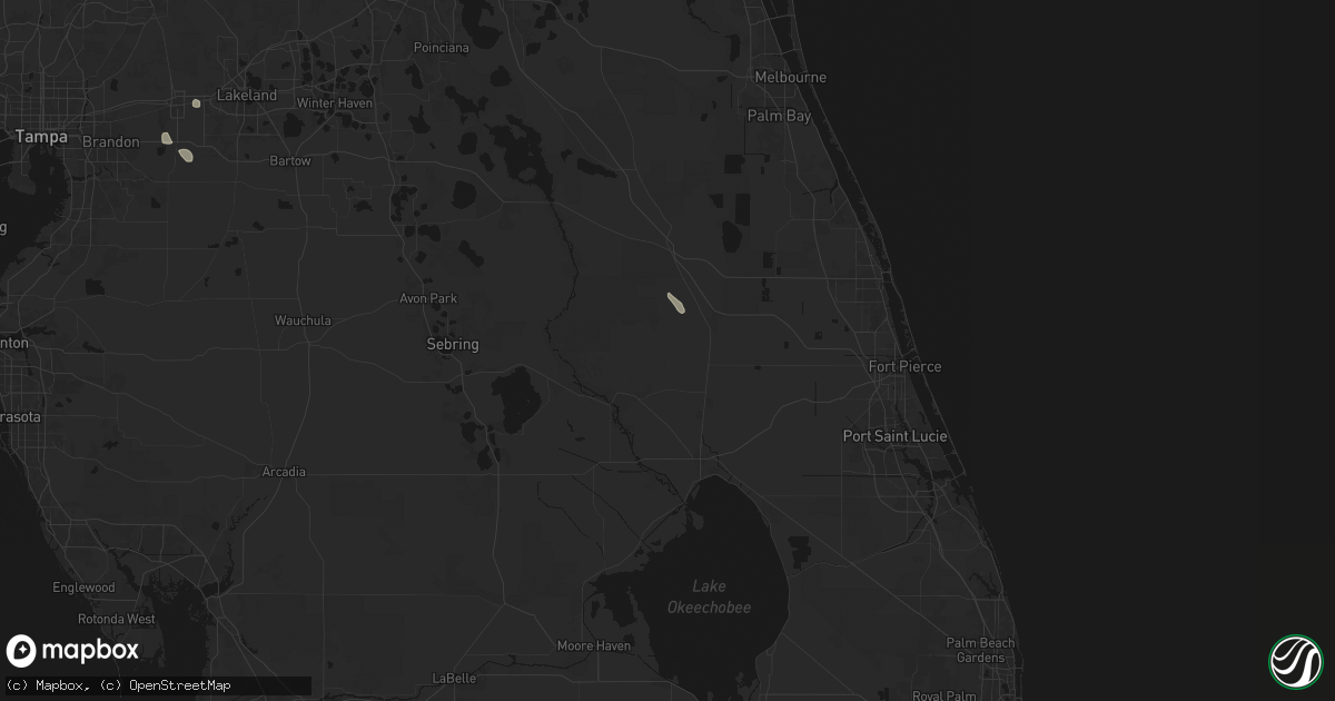 Hail map in Okeechobee, FL on August 8, 2026