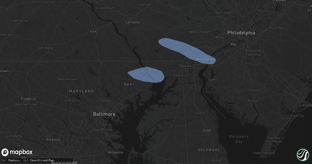 Hail map in Perry Point, MD on August 8, 2026